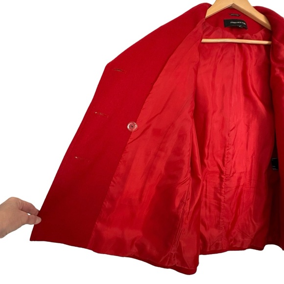 Jones New York Red Wool Blend Double Breasted Peacoat Jacket Size 6 - Picture 10 of 16